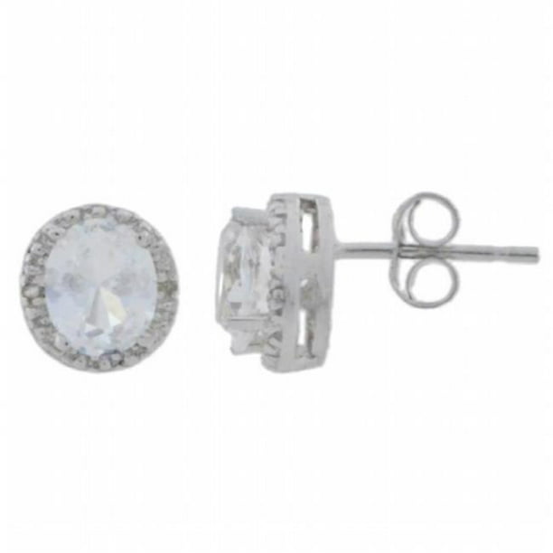 White Sapphire LOVE Earrings Details about   Sterling Silver 925